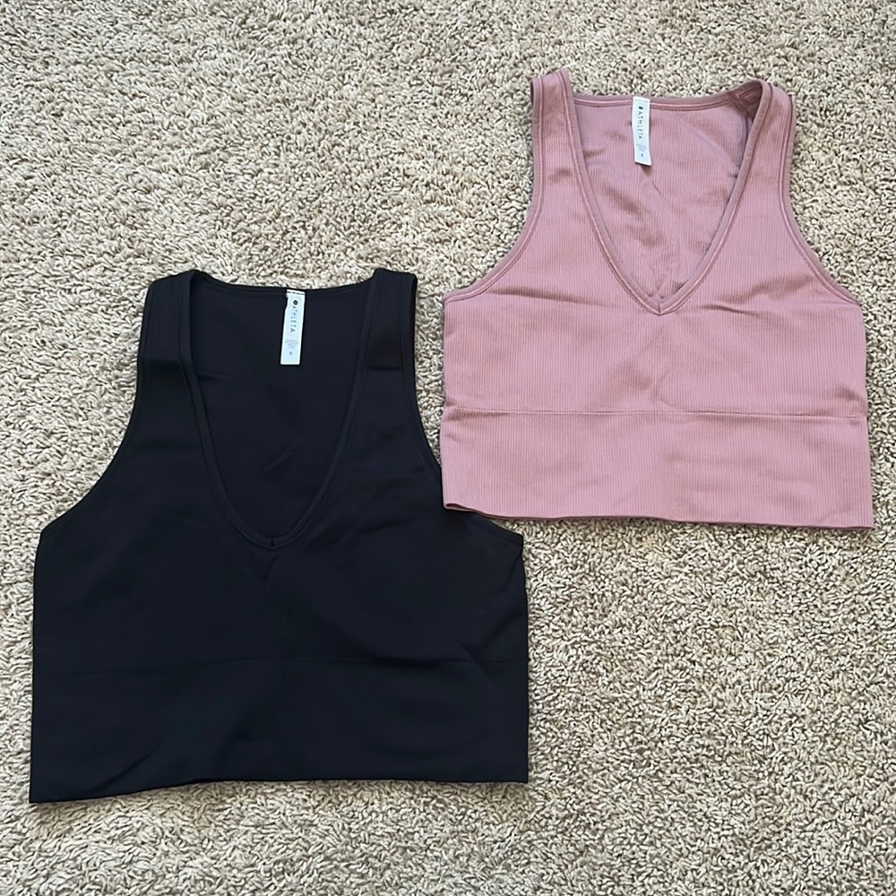 Athleta Aurora Crop Rib Tanks